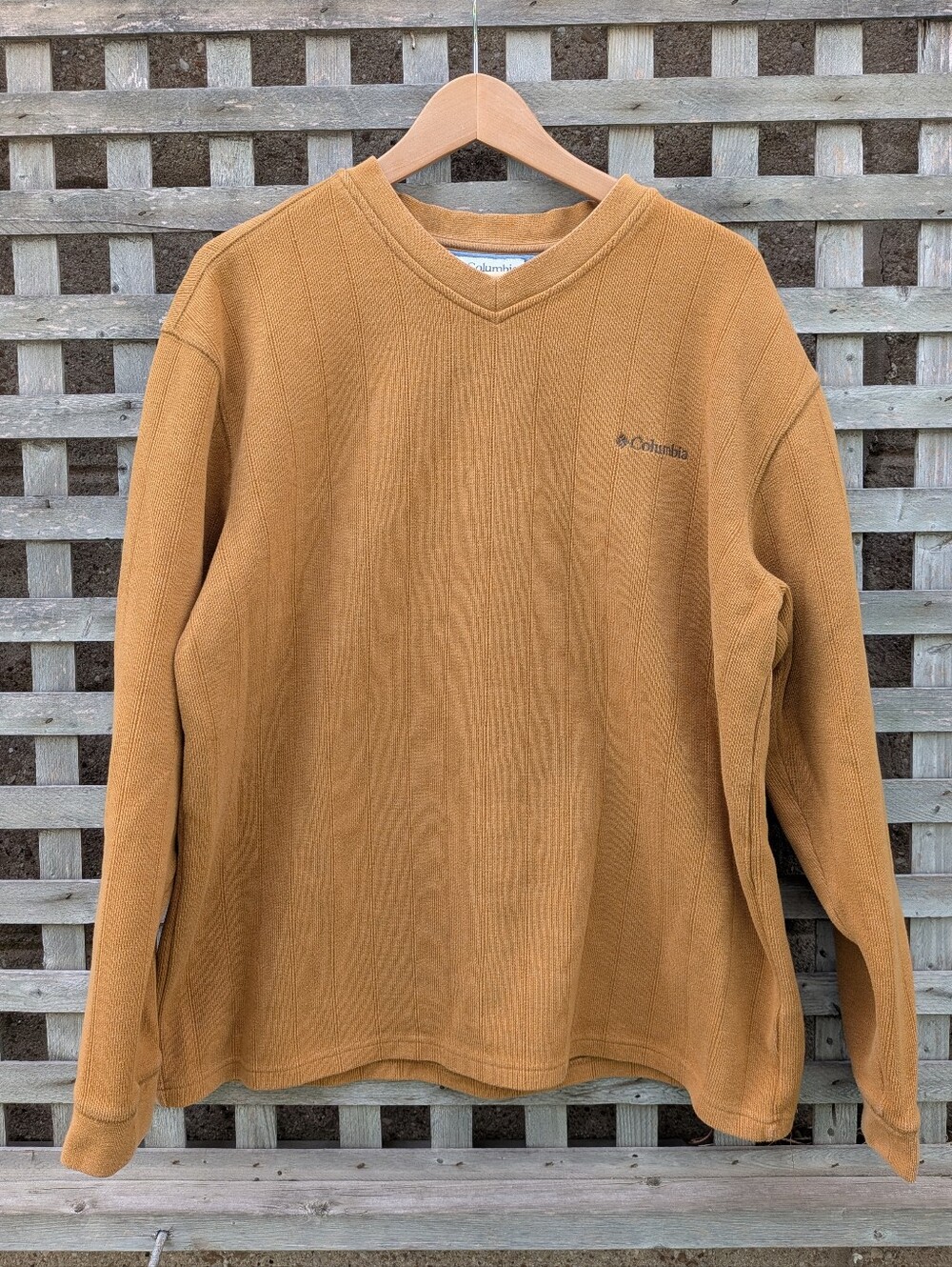 Y2K Gorpcore Columbia Sweater Sweatshirt Mens XL Streetwear Ribbed Outdoor